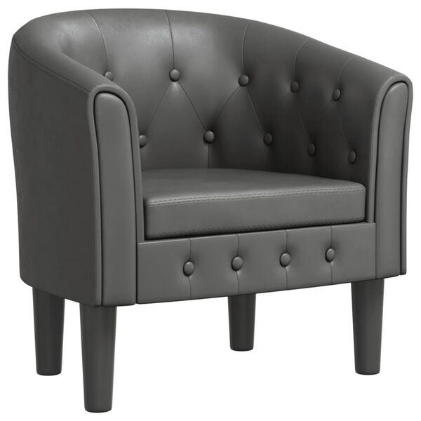 vidaXL Tub Chair Gray Faux Leather