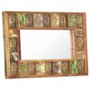 vidaXL Mirror Varied brown tones Solid reclaimed wood Medium