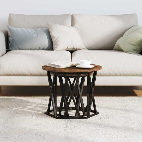 vidaXL Side Table 2 pcs Smoked Oak Engineered wood and steel