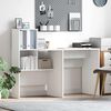 vidaXL Desk with Shelf White 51.77 x 19.69 x 41.93 in Engineered Wood
