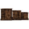 vidaXL Coffee Table Set of 3 Smoked oak Engineered wood