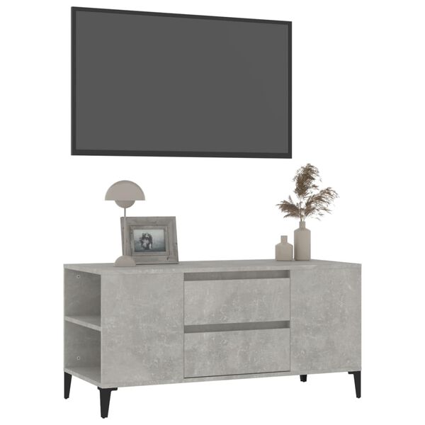 vidaXL TV Cabinet Concrete Grey Engineered Wood 40.2x17.5x19.7 in