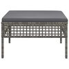 vidaXL Patio Footstool with Cushion Grey Poly Rattan