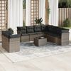 vidaXL Garden Sofa Set Grey PE rattan Large Modular Garden Sofa Set