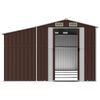 vidaXL Garden Shed Brown Galvanized Steel, Polypropylene Large