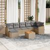 vidaXL Garden Sofa Set Beige PE rattan 8 Piece Modular Garden Sofa Set
