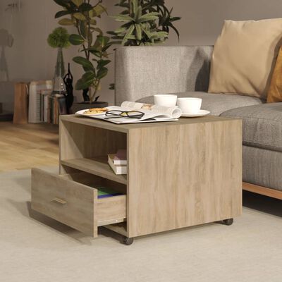 vidaXL Coffee Table Sonoma Oak 21.7"x21.7"x15.7" Engineered Wood