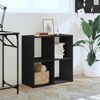 vidaXL Bookcase Black Engineered Wood Medium Bookcase Rectangular
