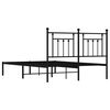 vidaXL Bed Frame Black Steel 55x79 in Bed Frame Rectangular