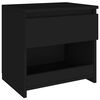 vidaXL Bedside Cabinet Set of 2 Black Engineered Wood Medium Storage