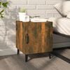 vidaXL Bedside Cabinet Smoked Oak Engineered Wood Medium Bedside Cabinet