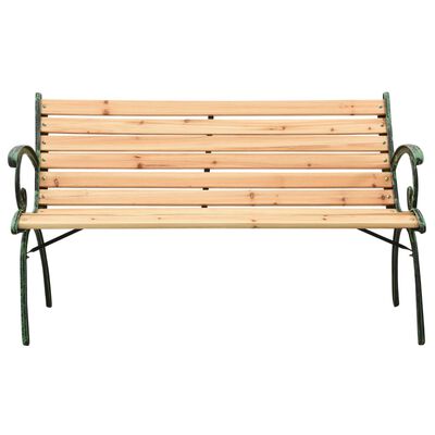 vidaXL Patio Bench 48.4" Cast Iron and Solid Firwood