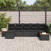 vidaXL Garden Sofa Set with Cushion 8 pcs Black Poly Rattan