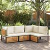 vidaXL Garden Sofa Cream white Solid acacia wood Standard