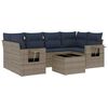 vidaXL 7 Piece Garden Sofa Set with Cushions Grey Poly Rattan