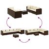 vidaXL Patio Lounge Set Set of 6 Brown, Cream White