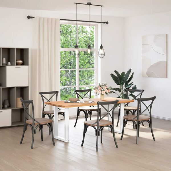 vidaXL Coffee Table Leg Set of 2 White Powder-Coated Steel Medium