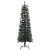 vidaXL Christmas Tree Green and white PVC, Steel 47.2 in high, slim