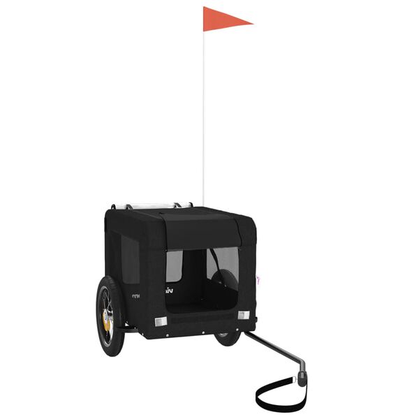 vidaXL Pet Bike Trailer Black Oxford fabric, Iron, PVC