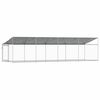 vidaXL Dog Cage Grey Galvanized Steel 26.2x6.6x6.6 ft Dog Cage