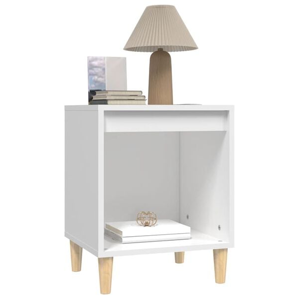 vidaXL Bedside Cabinet Set of 2 White Engineered wood Bedside Cabinet