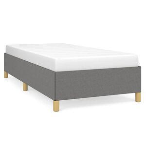 vidaXL Bed Frame Dark Grey Polyester, Plywood, Engineered Wood Twin XL