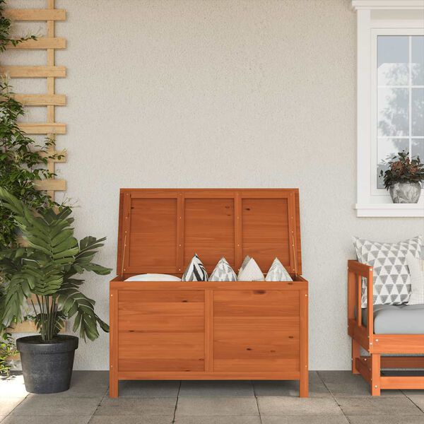 vidaXL Garden Storage Box Natural Wood Solid Fir Wood Medium