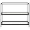 vidaXL Shelf Transparent Tempered Glass 39.4 x 14.2 x 35.4 in