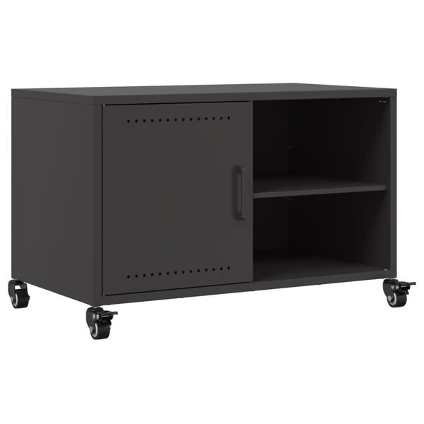 vidaXL TV Cabinet Black Cold-Rolled Steel Medium TV Cabinet