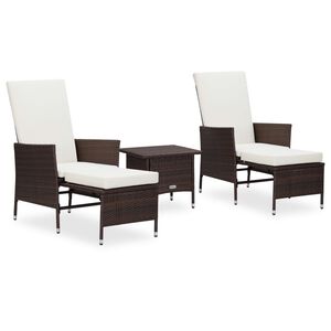 vidaXL Garden Lounge Set Brown and Cream White