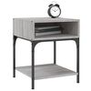 vidaXL Bedside Table Grey Sonoma Engineered wood, Iron Medium