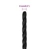 vidaXL Work Rope Black 0.31 " 164.0 ' Polypropylene