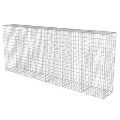 vidaXL Gabion Wall with Covers Galvanized Steel 118"x19.7"x59"