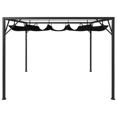 vidaXL Garden Gazebo with Retractable Roof Canopy 9.8'x9.8' Anthracite