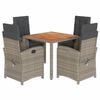 vidaXL Garden Dining Set Grey, Dark Grey