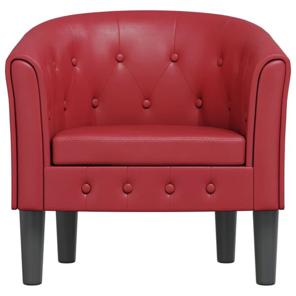 vidaXL Tub Chair Wine Red Faux Leather