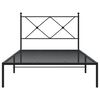 vidaXL Bed Frame Black Powder-Coated Steel Twin Bed Frame Rectangular