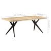 vidaXL Dining Table Natural wood and black