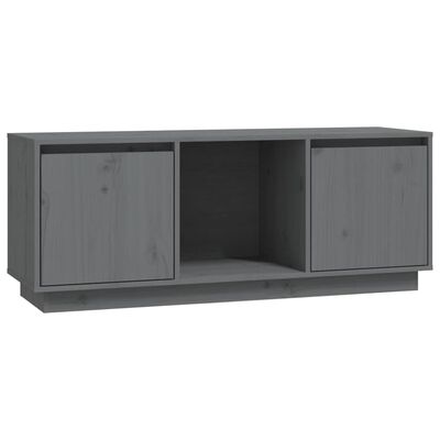 vidaXL TV Cabinet Gray 43.5"x13.8"x17.3" Solid Wood Pine