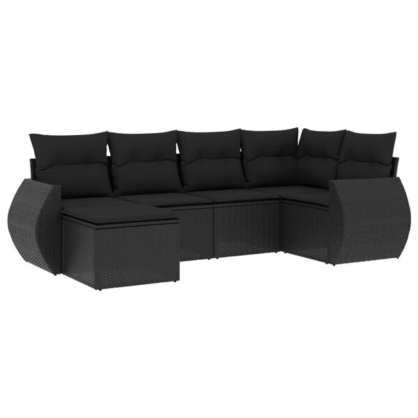 vidaXL Garden Sofa Set Black
