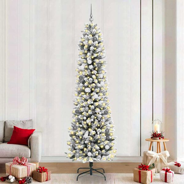 vidaXL Artificial Christmas Tree with 300 LEDs White 94.49 in