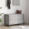 vidaXL Storage Bench Grey Sonoma Engineered wood, Metal Medium