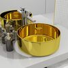 vidaXL Wash Basin 15.7x5.9" Ceramic Gold