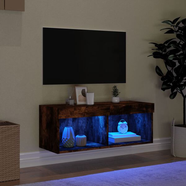 vidaXL TV Cabinet Smoked oak Engineered wood 31.5 in x 11.8 in x 11.8 in