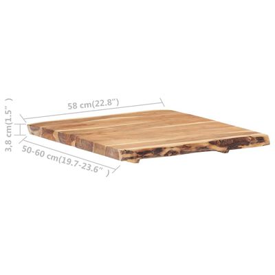 vidaXL Table Top Solid Acacia Wood 22.8"x(19.7"-23.6")x1.5"