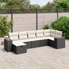 vidaXL Garden Sofa Set Black Poly Rattan and Steel Large Modular