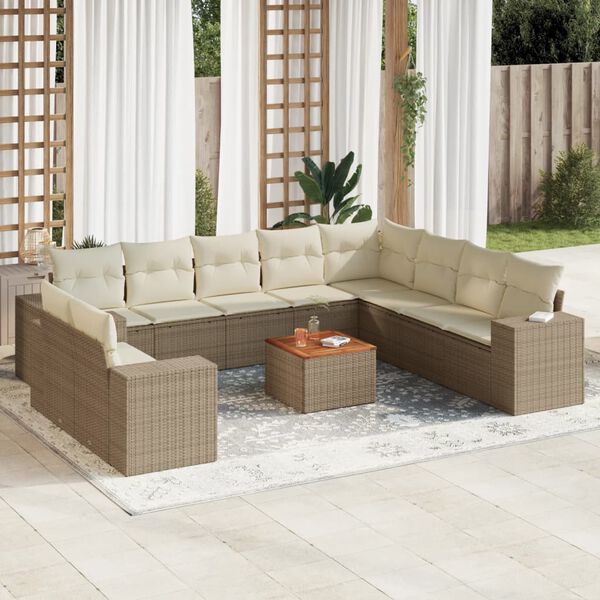 vidaXL Garden Sofa Set Beige