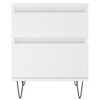 vidaXL Bedside Cabinet Set of 2 White Engineered wood, metal Medium