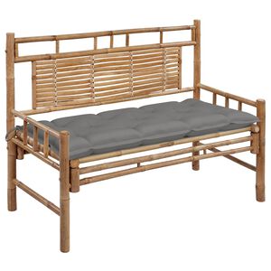 vidaXL Garden Bench Grey, Bamboo Bamboo, Polyester 47.2 in Durable