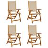 vidaXL Folding Garden Chair Set of 4 Taupe